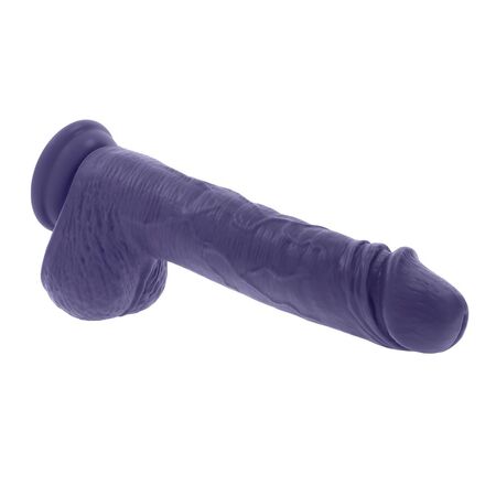 Фиолетовый вибратор на присоске с поступательными движениями Pleasure Rider - 22,2 см.
